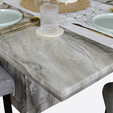 Dining - 2.0M Rectangle Marble Dining Table Set MT-87-GG+DC-863